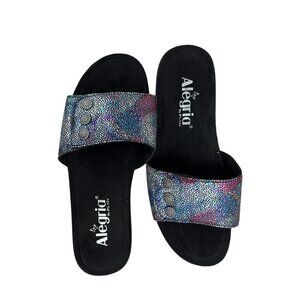 Alegria Adjustable Slide On Sandals Sz 36/6.5 Lilie Copacetic Multicolor Comfort